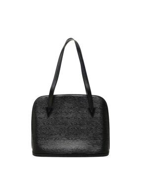 Louis Vuitton Epi Lussac Tote Shoulder Bag Noir Black Leather